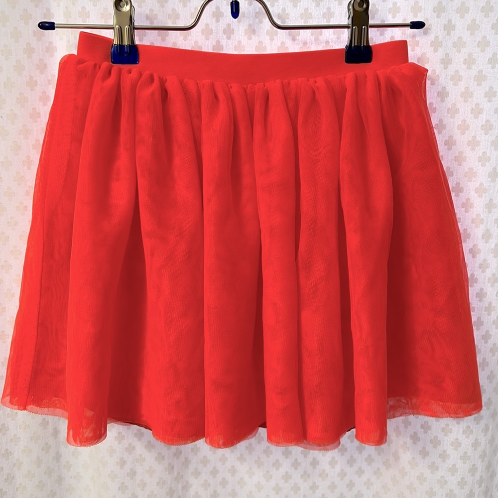 Cat & Jack tulle skirt, size 7-8, orange/ coral color